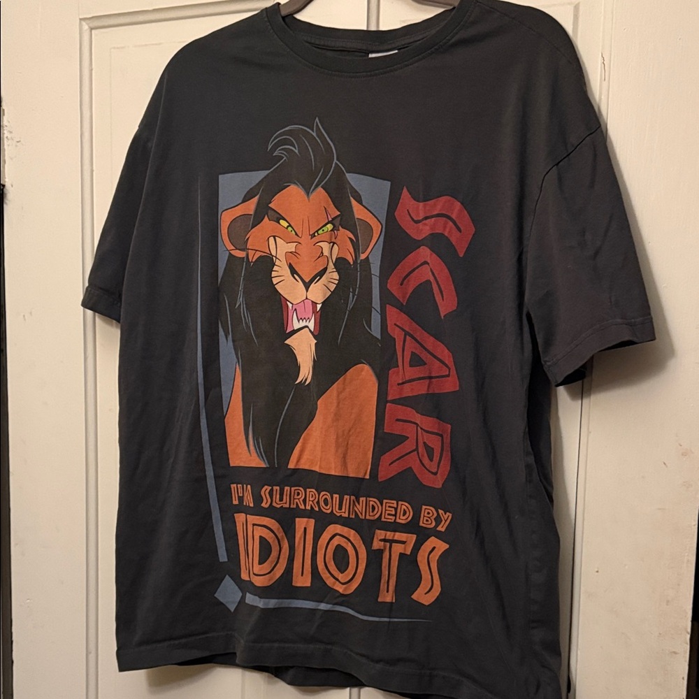 Disney Scar Graphic Tee - Black with Orange & Red Accents